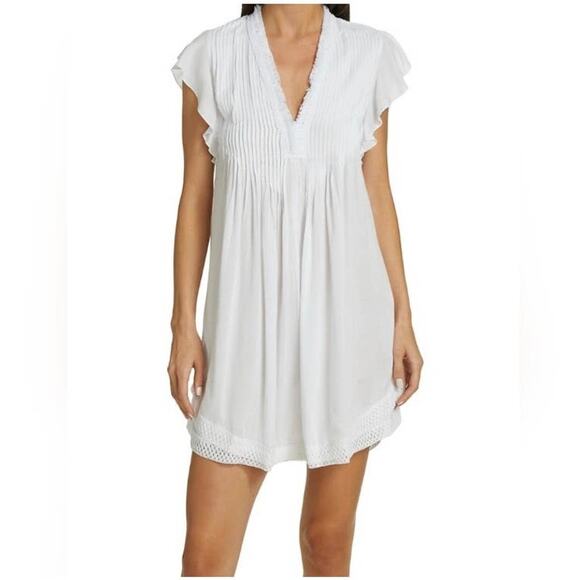 POUPETTE ST BARTH Sasha Mini Dress White Cover-Up Lace XS - Picture 4 of 10